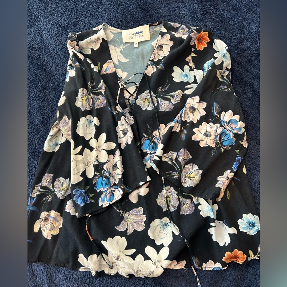 Alice Blue Chlo Lace Up Blouse